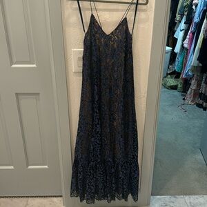 Black and blue maxi dress